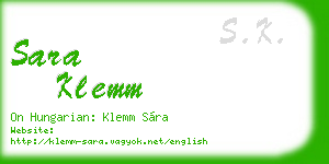 sara klemm business card